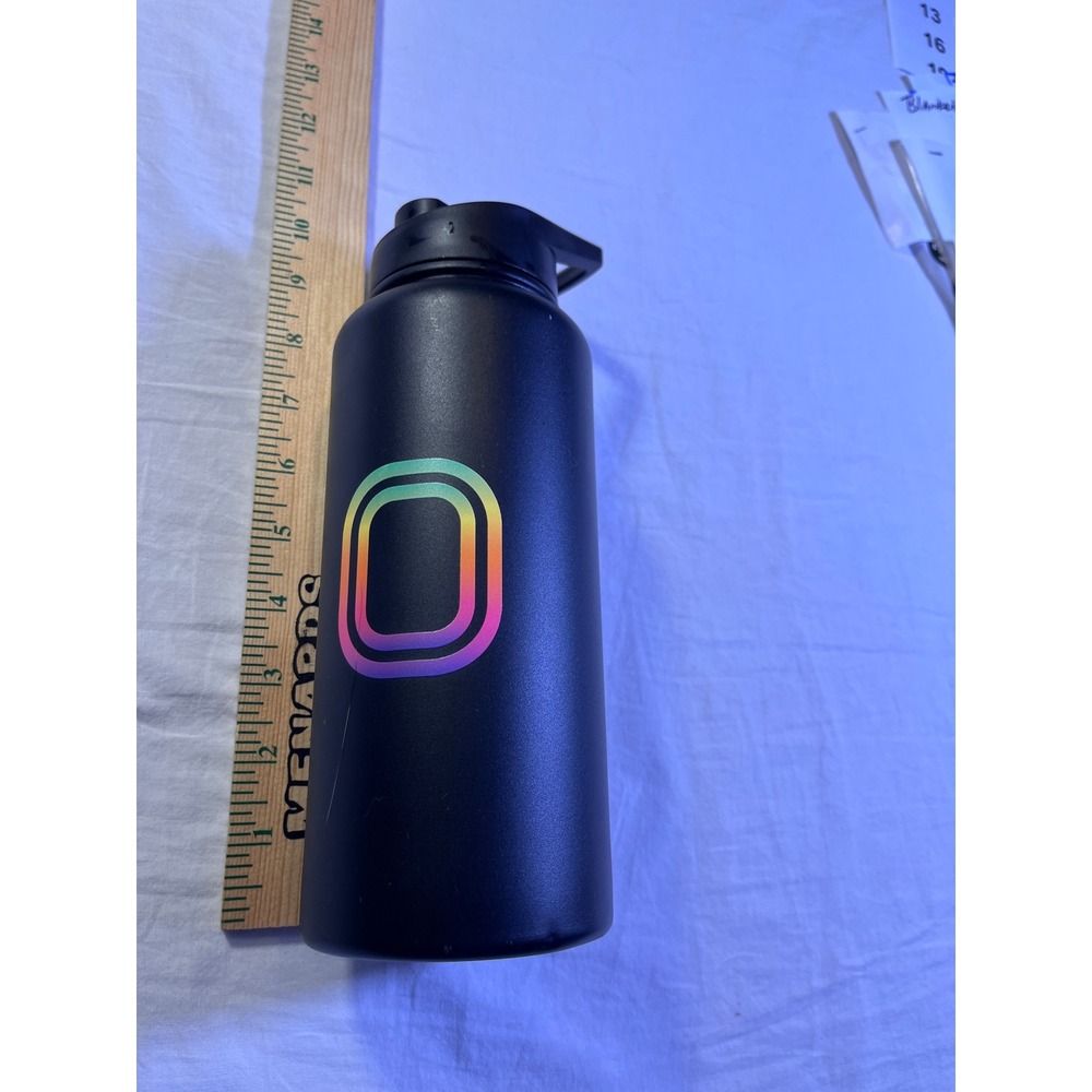 Overtime Water Bottle Unisex 30oz Black Pre-Owned Rainbow Logo Insulated